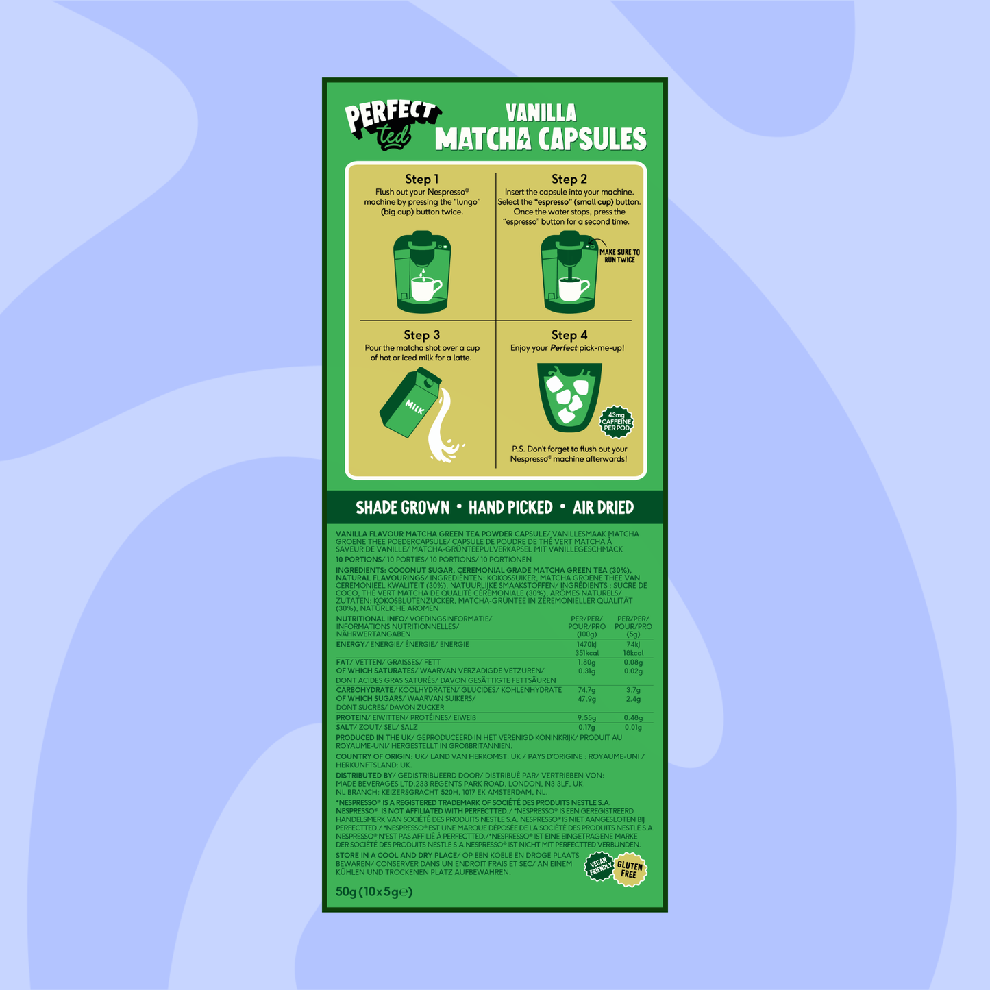 PerfectTed | Matcha Pods vanilka 10 ks